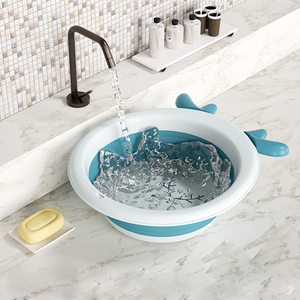 New Style Portable Baby Folding Basin Kids Washbasin Collapsible Silicone Wash Basin