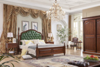 Cadre de lit king-size en chêne massif européen de luxe, revêtement en velours capitonné, ensemble de lit mural moderne, rangement LED, mobilier de chambre à coucher haut de gamme