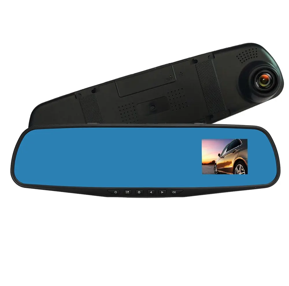 กล้องติดรถยนต์กระจกมองหลังขนาด1080P,อุปกรณ์บันทึกวิดีโอในรถยนต์มองเห็นได้ในที่มืด DVR กล้องติดรถยนต์มุมมอง100องศา