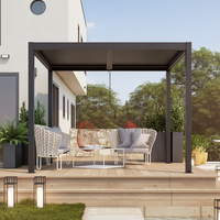 Pergola en aluminium à grande échelle avec toit à lames, écologique, pour la gestion de projets de jardins, la rénovation de complexes hôteliers et les terrasses de centres commerciaux