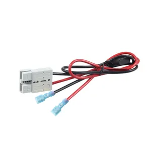 Kabel Sekring baterai surya 12V dengan 0.250 "terminal tipe F2 pemutus cepat dan konektor 2 pin SB-50 50a