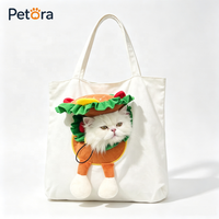 Sac de transport pour animaux de compagnie en peluche 3D mignon en forme de hamburger Petora pour les cafés, les sorties, les promenades en ville, les petits chats et les chiots