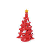Keramik-Weihnachtsbaum-Ornamente Weihnachtsmann-Nachtlichter Umweltfreundlich Glänzende Oberfläche Anpassbares Festliches Geschenk