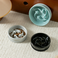 Gamelle en céramique moderne pour animaux de compagnie, série étoile pétale, à alimentation lente, en porcelaine avec base en silicone – Meilleures ventes