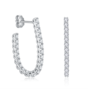 Pendientes de Plata Pura con Moissanita SVVS y Piedra de Silicio - Product Image 1