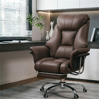 Chaise de bureau pivotante ergonomique en cuir moderne de luxe pour PDG, idéale pour atelier