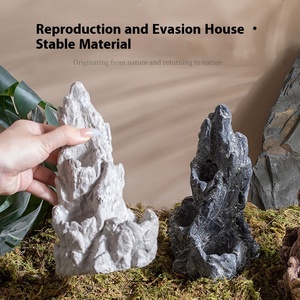 Mascotas de escalada en roca de plástico <span class=keywords><strong>para</strong></span> dormitorio, refugio de escalada inspirado en <span class=keywords><strong>Acuario</strong></span> de selva tropical <span class=keywords><strong>para</strong></span> razas, rockeros de paisajismo en caja - Product Image 4