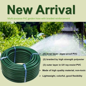 خرطوم حديقة مرن من مادة PVC المقواة الجديدة بأطوال 25 و50 و75 و100 قدم لغسيل السيارات والري - Product Image 4