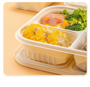 Boîte d'emballage alimentaire à emporter fécule de maïs biodégradable écologique 5 compartiments boîte à lunch fécule de maïs fécule de maïs - Product Image 5