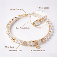 Colliers et accessoires de luxe pour animaux de compagnie : Collection de colliers perlés en perles, bijoux en pierres précieuses et cristaux, motif nœud pour chats et petits chiens