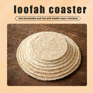 Sous-verres ronds en fibre de loofah au design minimaliste OEM & ODM, sous-verres anti-collision de haute qualité, sous-verres personnalisables - Product Image 3