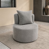 Canapé compact en tissu circulaire simple pour une personne, idéal pour les petits espaces