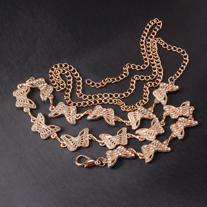 Chaîne de taille papillon en alliage de zinc, simple couche, style hip-hop, pour soirée - Product Image 3