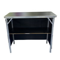 Comptoir de bar pliable moderne en aluminium DINGXIANG modèle DX25-N7 de haute qualité pour événements extérieurs, fêtes au bord de la piscine, parcs, avec mallette de transport noire