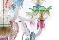 Lustre enchanteur et gracieux, fabriqué à la main à partir d'éléments en verre de Murano multicolores, pour la maison, le salon
