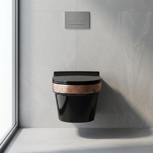 Serviettes de toilette en céramique, murale suspendue sans bords, de couleur noire, rustique, style rétro, taille Standard, meilleure qualité, pour salle de bains - Product Image 5