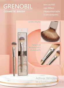 Pennello per trucco Grenolbil, manico in metallo con pelo sintetico rotondo per l'applicazione del trucco - Product Image 3