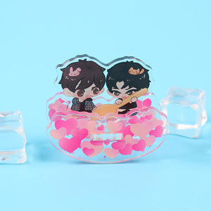 Low MOQ High Quality Portable Durable Most Creative Multiple Styles Customized Epoxy Glitter Acrylic Key Chains Standees