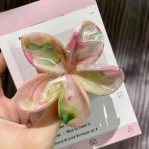 مشبك شعر أنيق جديد لعام <span class=keywords><strong>2025</strong></span> بتصميم كرتوني متدرج اللون من الراتنج، مشبك شعر راقٍ للحفلات - Product Image 3