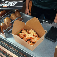 Gobelet d'emballage alimentaire jetable et recyclable de haute qualité pour restaurants, boîte pliante en papier kraft laminé mat pour nouilles