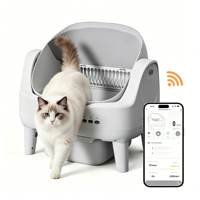 Bac à litière intelligent en plastique extra large pour 2 chats, contrôle par application, élimination des odeurs, nettoyage automatique, facile à nettoyer, grande capacité