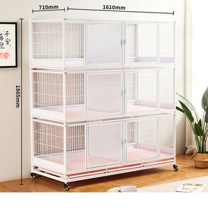 Tekerlekler dayanıklı Metal yapı fabrika fiyat ile en çok satan üç katlı kedi kafesi - Product Image 1