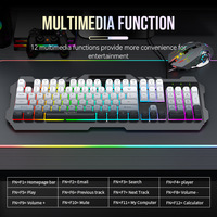 RAIKU T21 Wired Gaming Keyboard Mouse Combo Metal Frame RGB Backlit Phone Holder Anti Ghosting for PC Gamer Esports
