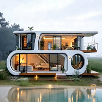 Capsule spatiale mobile d'extérieur Etong, maison à double étage en dôme, Malaisie
