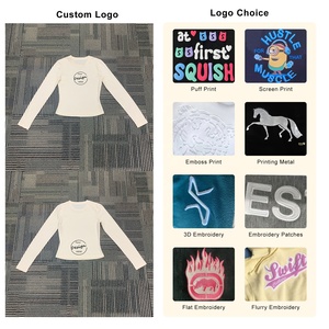 Personnalisé printemps é<span class=keywords><strong>t</strong></span>é blanc couleur Offres Spéciales 180g 100% coton à manches longues <span class=keywords><strong>t</strong></span>-<span class=keywords><strong>shirt</strong></span> femmes blanc col rond femmes <span class=keywords><strong>t</strong></span>-shirts - Product Image 2