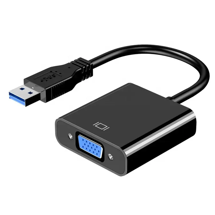 Konverter Video USB 3.0 Ke VGA, Konverter Video Multi Tampilan untuk PC Laptop Monitor Proyektor HDTV