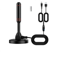 Antena de TV Digital para Interiores con Ventosa Extendida, Directo de Fábrica, Compatible con DVB-T2, Amplificador con Ganancia de 253dB, Rango de Frecuencia 170-860MHz