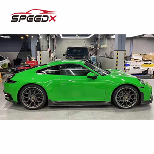Pour <span class=keywords><strong>Porsche</strong></span> Carrera <span class=keywords><strong>911</strong></span> 992 mise à niveau <span class=keywords><strong>Techart</strong></span> Kit de carrosserie en Fiber de carbone lèvre avant 992 lèvre avant diffuseur arrière jupe latérale - Product Image 2
