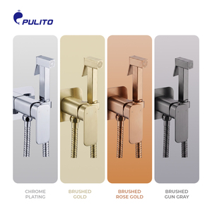 Ensemble de pulvérisation pour bidet carré en laiton or rose moderne de qualité supérieure, avec <span class=keywords><strong>douchette</strong></span> shattaf et mitigeur eau chaude/froide mural pour salle de bain et toilettes - Product Image 4