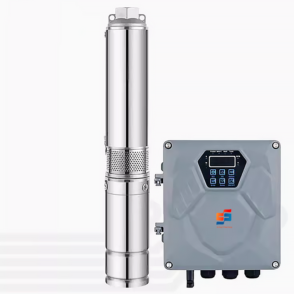 2HP1500W Солнечный водяной насос из нержавеющей стали DC фотоэлектрический внешний контроллер орошения Глубокий Колодец Центробежный Насос