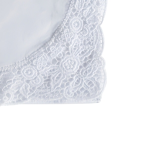 Pañuelo <span class=keywords><strong>de</strong></span> boda blanco personalizado para mesa <span class=keywords><strong>de</strong></span> boda, pañuelo suave <span class=keywords><strong>de</strong></span> algodón puro para mujer con encaje <span class=keywords><strong>de</strong></span> <span class=keywords><strong>ganchillo</strong></span> - Product Image 3