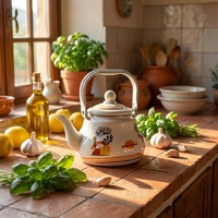 Bouilloire à thé émaillée de style arabe, pot émaillé en forme de poire anti-fuite, bouilloire à thé