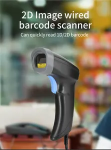 1d 2d Bedrade Usb Qr Streepjescodelezer Supermarkt Handheld Barcodescanner Voor Pos-Oplossingen