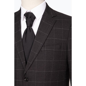Ropa formal para hombre, venta al por mayor, <span class=keywords><strong>trajes</strong></span> <span class=keywords><strong>de</strong></span> boda <span class=keywords><strong>de</strong></span> diseñador <span class=keywords><strong>de</strong></span> vestuario para hombre <span class=keywords><strong>gris</strong></span> <span class=keywords><strong>oscuro</strong></span> a cuadros para <span class=keywords><strong>novio</strong></span>, - Product Image 2