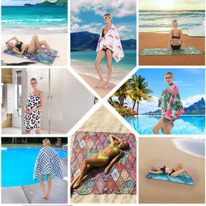 Serviette en microfibre d'été, imprimée en polyester, séchage rapide, hypoallergénique, serviette de plage, de sport en plein air, taille/design/forme personnalisable - Product Image 6