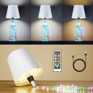 Wireless Rechargeable Wine Bottle Lamp,RGB <b>String</b> <b>Lights</b> Touch Table Lamp with Remote & Timer,Dimmable Cordless <b>Light</b> for Party - Product Image 1
