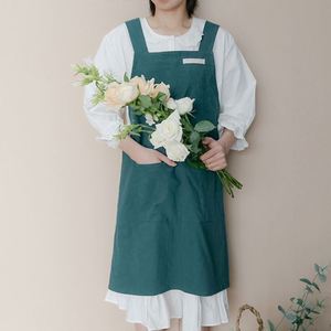 Wholesale Custom Color Cotton Sleeveless Cross Back <b>Apron</b> for Adults Women Modern Minimalism Style Anti-Fouling Water Washable - Product Image 1