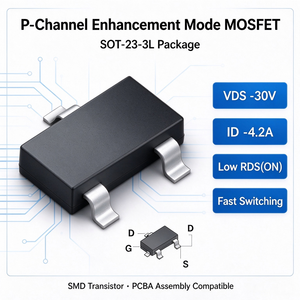 Transistor MOSFET a Canale <span class=keywords><strong>P</strong></span> AO3403L <span class=keywords><strong>NK</strong></span> SOT-23-3L -30V -4.2A, Componenti Elettronici MOSFET di Sicurezza a Montaggio Superficiale - Product Image 2