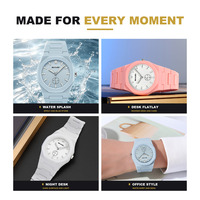 Montre analogique à quartz SKMEI 2730, style business et mode, boîtier en ABS, bracelet en silicone, unisexe, résistance à l'eau 3ATM, logo personnalisable, vente en gros