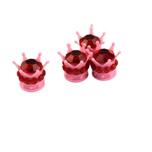 Crown Valve <b>Stem</b> <b>Cap</b> Diamond Encrusted For Tire Upgrade American Mouth Tubeless Rubber 12.8mm Outer Diameter - Product Image 3