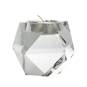 Crystal Diamond Shape Aluminum Candle Holder Home Decoration Candlestick