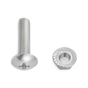 Boulons de chariot et écrous en acier au carbone DIN603, finition zinguée, tête ronde, col carré, filetage M6, CLASSE 4 selon la norme - Product Image 3