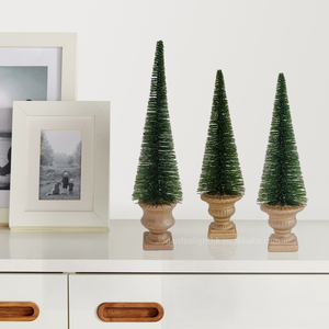 Décorations de table, mini sapin de Noël vert en forme de brosse à bouteille de 13,5/17/20,5 pouces pour la maison, la chambre, le bureau, les fêtes - Product Image 5