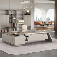 Ensemble table et chaise de bureau exécutif de luxe à panneau de bois à bas prix bureau de patron pour bureau de travail
