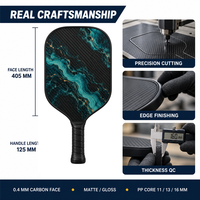 Raquette de pickleball en fibre de carbone T700 avec logo personnalisé, fabricant OEM avec noyau en nid d'abeille PP