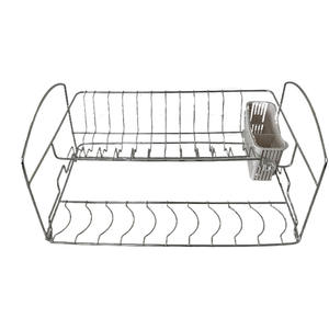 Égouttoir à vaisselle en acier inoxydable avec porte-gobelets, égouttoir carré pour évier de cuisine, compatible lave-vaisselle, 22L WJ - Product Image 1